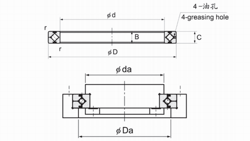 RA-C系列交叉滾子軸承結(jié)構圖